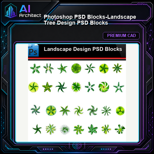 ★Photoshop PSD Blocks-Landscape Tree Design PSD Blocks