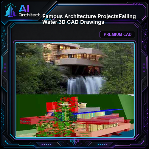 💎【Famous Architecture Projects】Falling Water 3D CAD Drawings