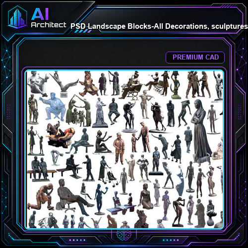 ★【 PSD Landscape Blocks-All Decorations, sculptures, furnishings PSD Blocks Download V4】