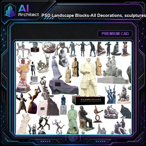 ★【 PSD Landscape Blocks-All Decorations, sculptures, furnishings PSD Blocks Download V3】