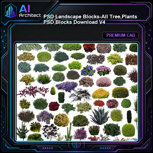 ★【 PSD Landscape Blocks-All Tree,Plants PSD Blocks Download V4】