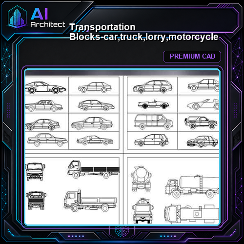 Transportation Blocks-car,truck,lorry,motorcycle