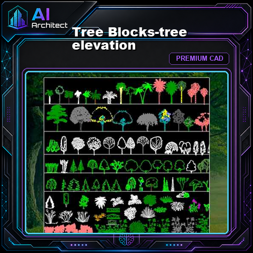 Tree Blocks-tree elevation