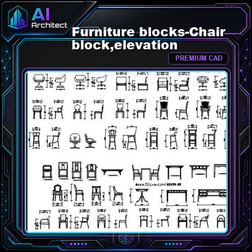 Furniture blocks-Chair block,elevation
