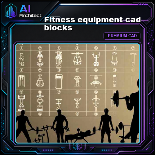 Fitness equipment cad blocks