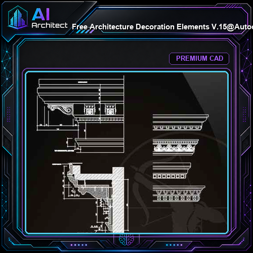 ★【 Free Architecture Decoration Elements V.15】@Autocad Decoration Blocks,Drawings,CAD Details,Elevation